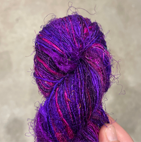 Recycled Handspun Sari Silk Yarn - Solid Colours