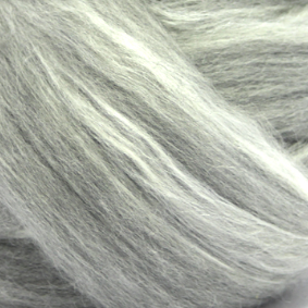 Grey Merino/Bleached Tussah Silk Blended Tops