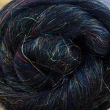 Glitzy Raven Merino/Nylon Fibre Blended Tops