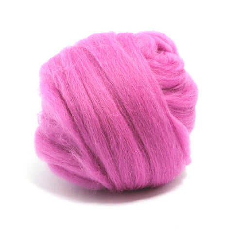 Magenta Dyed Merino Tops