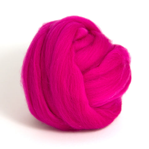 Raspberry Dyed Merino Tops