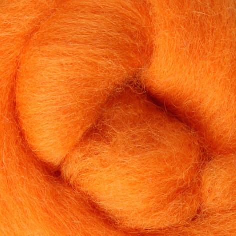 Tangerine Dyed Corriedale Tops
